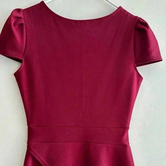 boohoo Night Laura Wrap Skirt Bodycon Dress, Berry, Size 6 - Picture 11 of 16